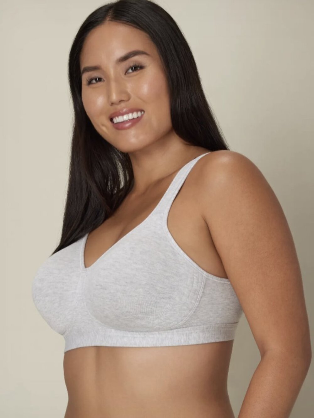 Playtex 18 Hour Ultimate Lift and Support Cotton Stretch Wireless Bra Grey NWT